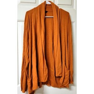 Simply Vera Wang Brown Cardigan Sweater Ribbed Tapered Hem Plus Size 2X XXL NWOT